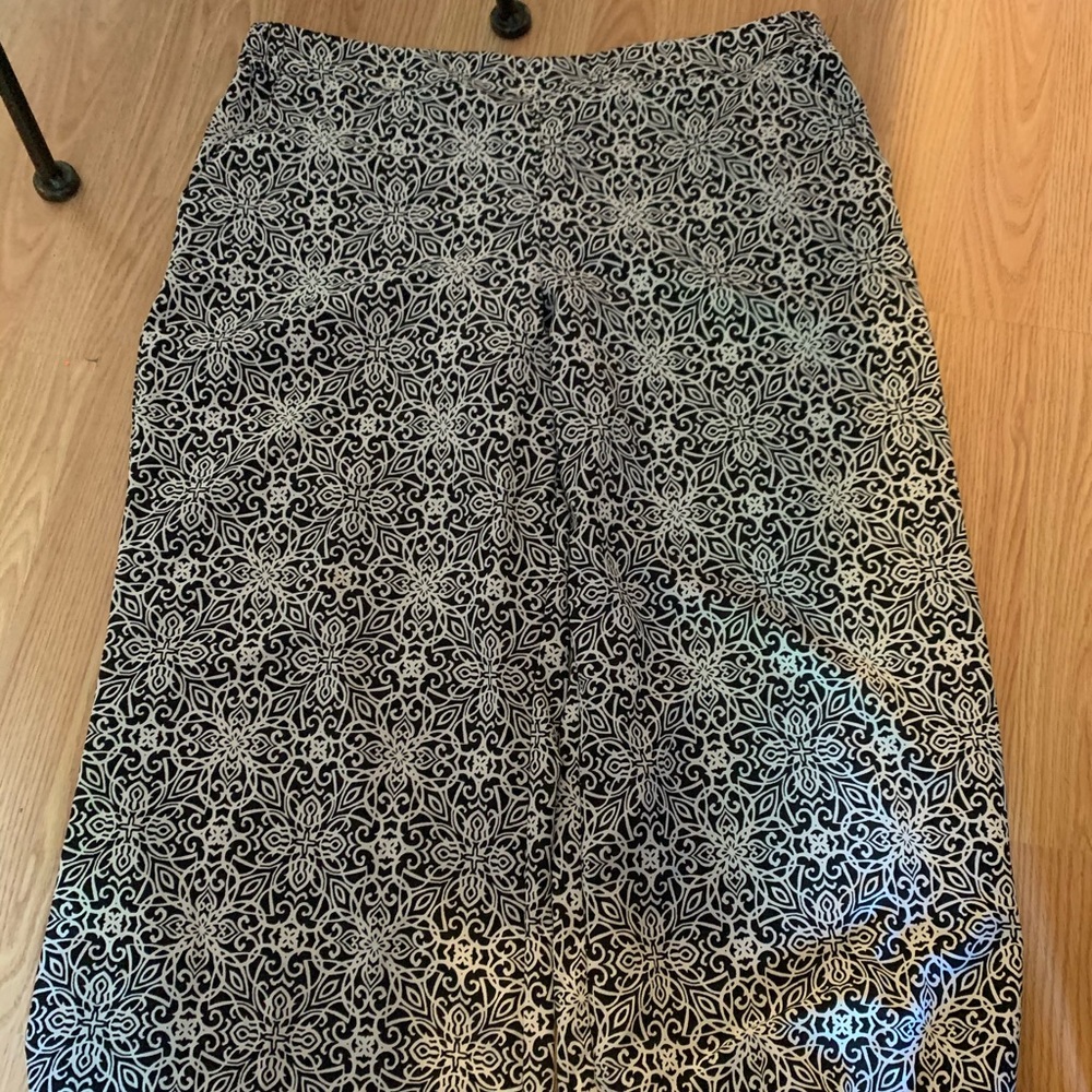 Patterned wide leg work pants